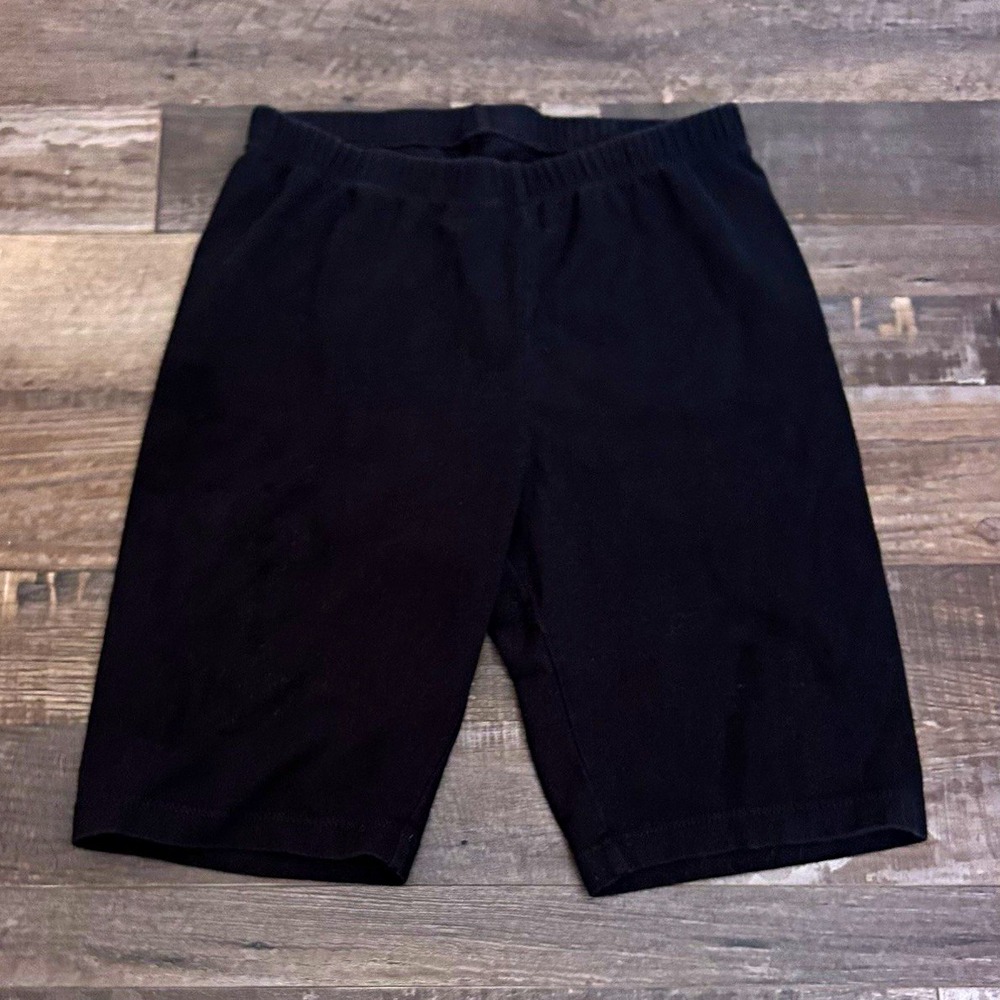 Cat & Jack Girls Black Biker Shorts XL (14) Cotton/Spandex Solid Pull On